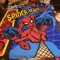 Vintage Marval Spiderman fleece throw blanket.