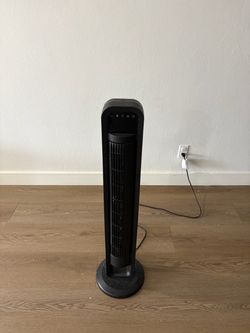 Black Tower Fan with Touch Controls