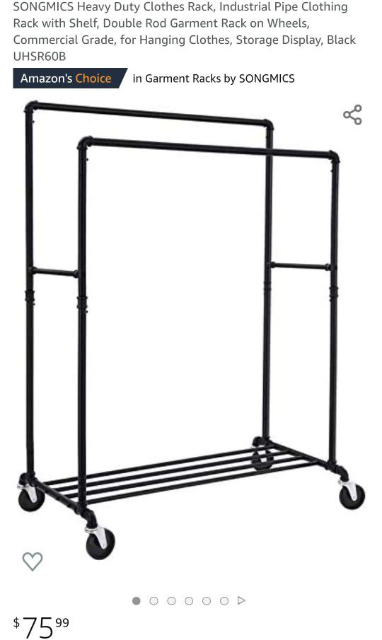 Industrial Pipe Double Clothing Rack (retails for $76)