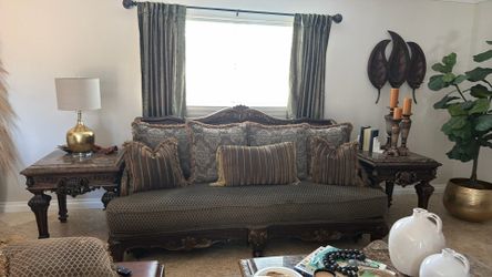 Sofa  loveseat coffee table and 2 side tables