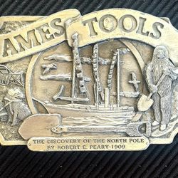 Ames Tools North Pole Discovery Robert E. Peary 1909 Limited Edition Belt Buckle

