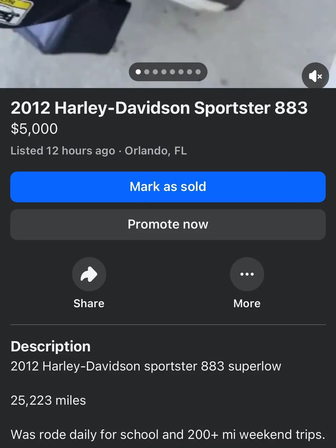 2012 Harley davidson Sportster 883