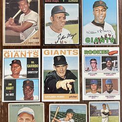 SF NY Giants Vintage 14-Baseball Card Lot: Willie Mays, McCovey