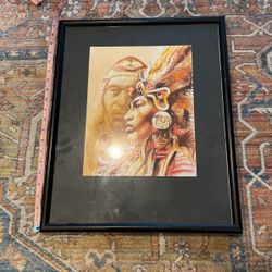 Peru Water Color Art w Frame. 