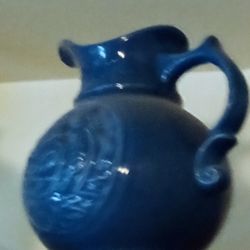 Antique Blue Pitcher, Jerry the Sailor Bar Bottle 