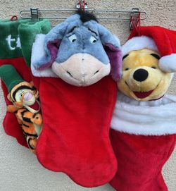 Disney Winnie The Pooh Eeyore Tigger Plush Christmas Holiday Stocking 3D