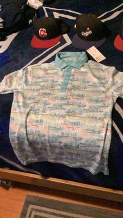 Walter Hagen Mens size Small Golf Course Landscape Print Polo Shirt Performance new with tags