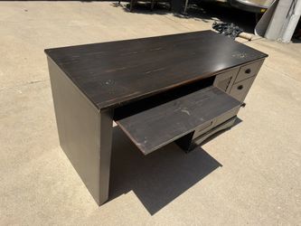 Home Office Desk with Keyboard Tray & Storage