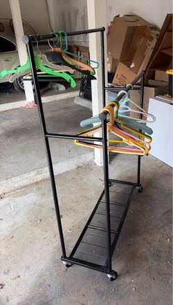 Two tiered clothing rack