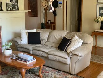 Real Leather Couch, Loveseat, & Chair Set by Huntington House