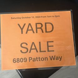 Yard sale Saturday October 12th 7am-2pm