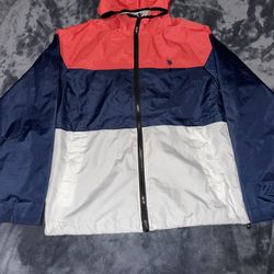 U.S. Polo Assn Windbreaker Size Small (orange,navy,white)