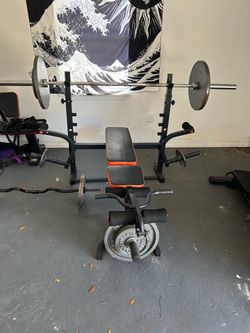 Olympic weights and bench/bar