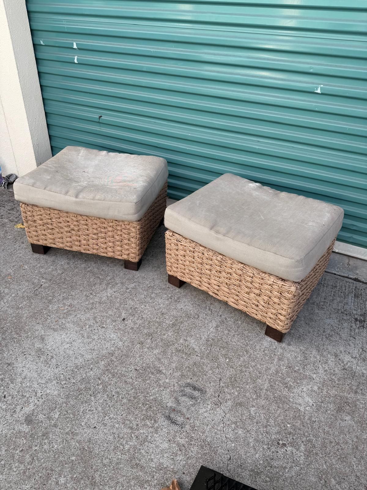 Wicker Ottomans