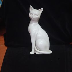Vintage Otagiri Ceramic White Cat Figurine Japan OMC 8”

