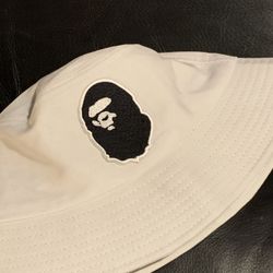 New Bape White Bucket Hat Player Cap Adjustable Adult 