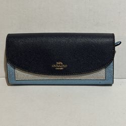 COACH Midnight Metallic Block Leather Slim Envelope Wallet F55646