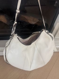 White Leather Hobo Shoulder Bag