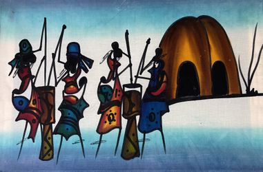 African Batik Painting - 14”x21” (Imported From Kenia)