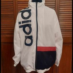 Adidas Size (L) Large Track White Red Black GD9035 Women’s Windbreaker Jacket 