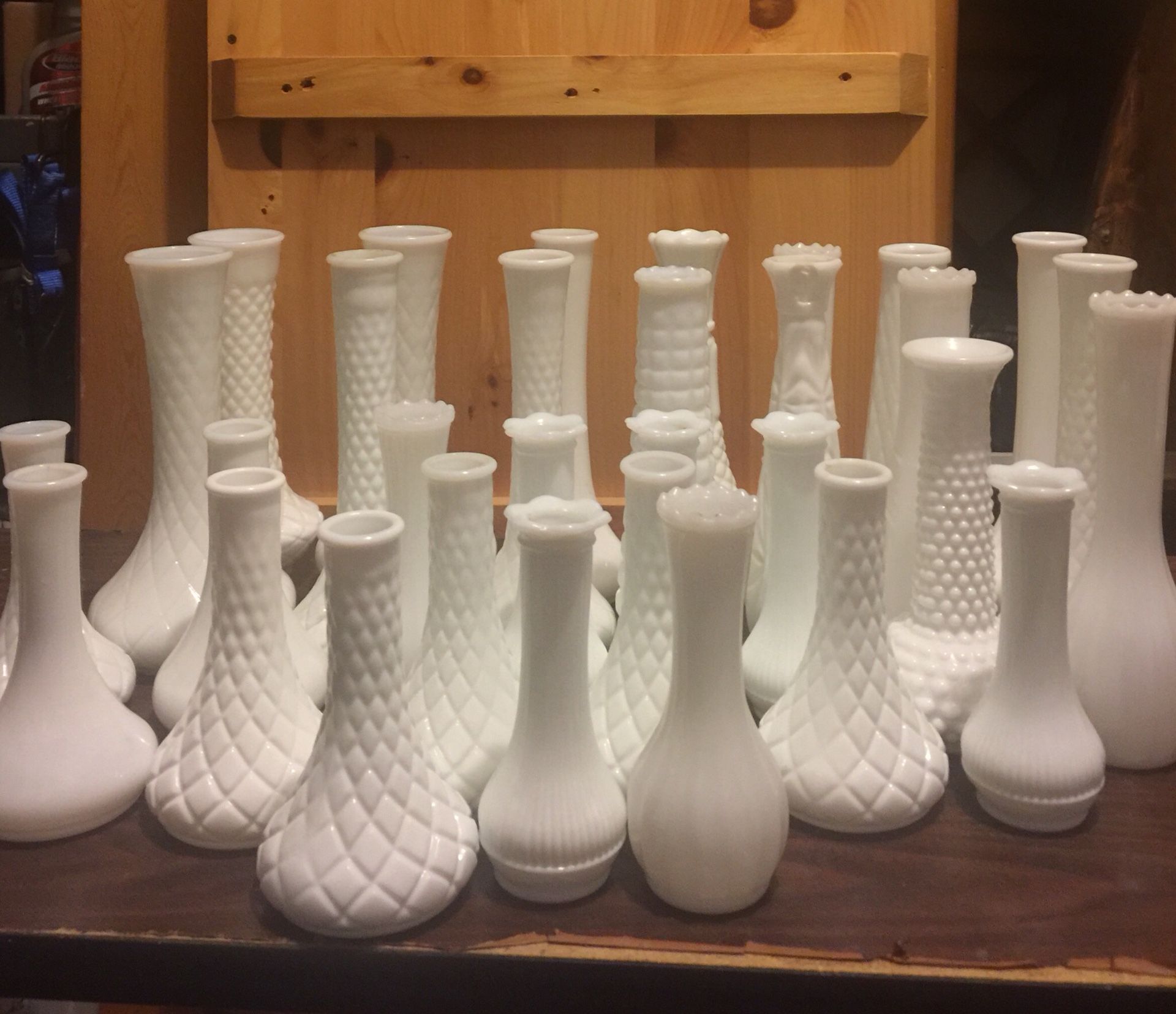 45 Milk Glass Vases