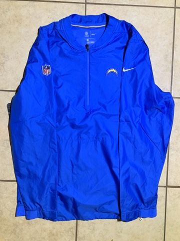 Nike NFL LA Chargers 1/4 Zip Windbreaker Jacket Size L On The Field Coaches