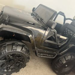 Kids Electric Ride-On Jeep – Black, 12V, with Lights & Sounds