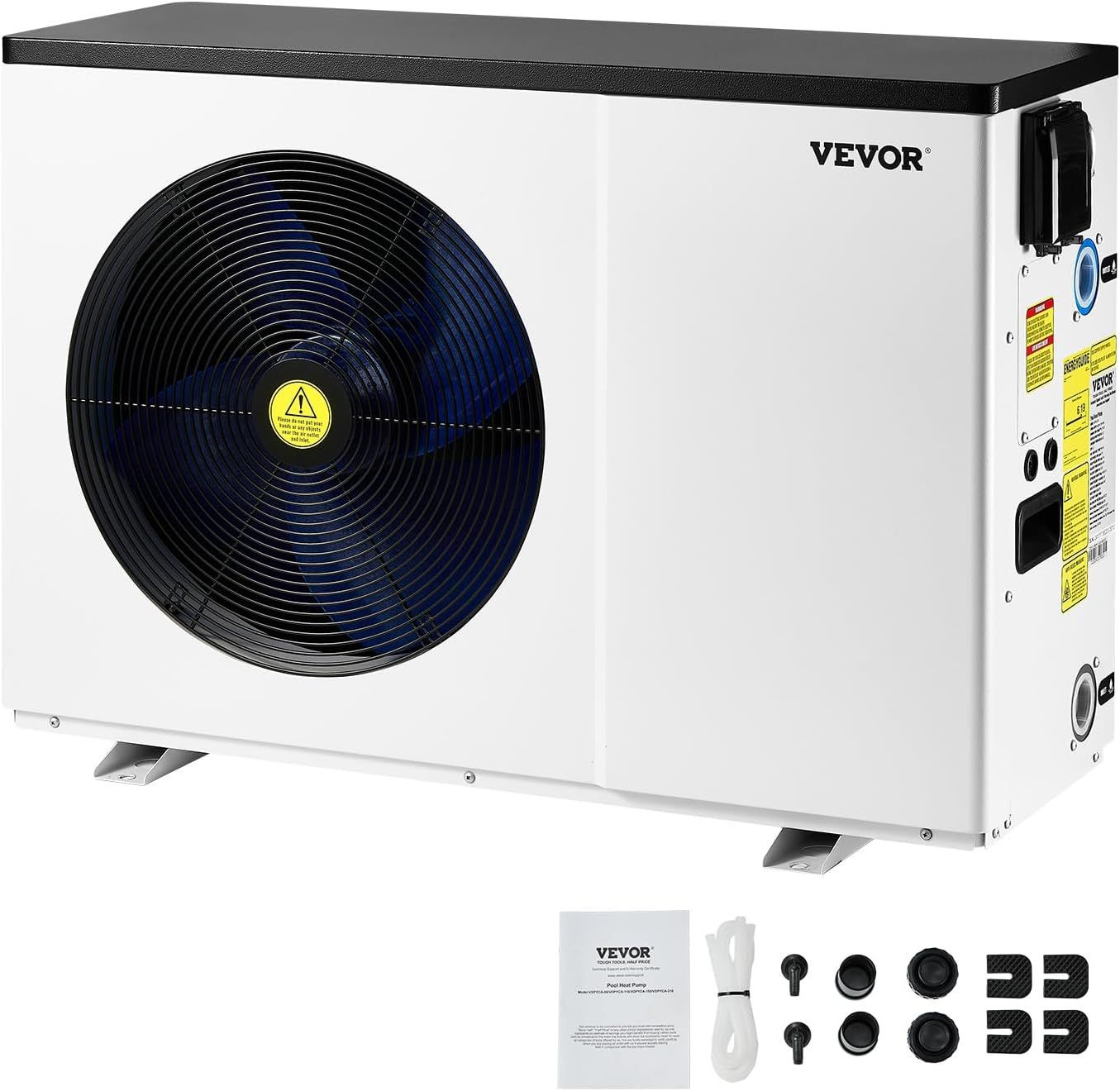 VEVOR Electric Pool Heat Pump, 35830 BTU, Pool Heaters for 6605-13209GAL Above and In Ground Pools, Low Noise, Heating and Cooling Highly Efficient &