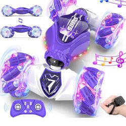 Gesture Sensing Remote Control Car Toys - Drift RC Stunt Car for Kids | 360° Rotating 4WD Transform RC Cars | 2.4Ghz Hand Controlled with Lights Music