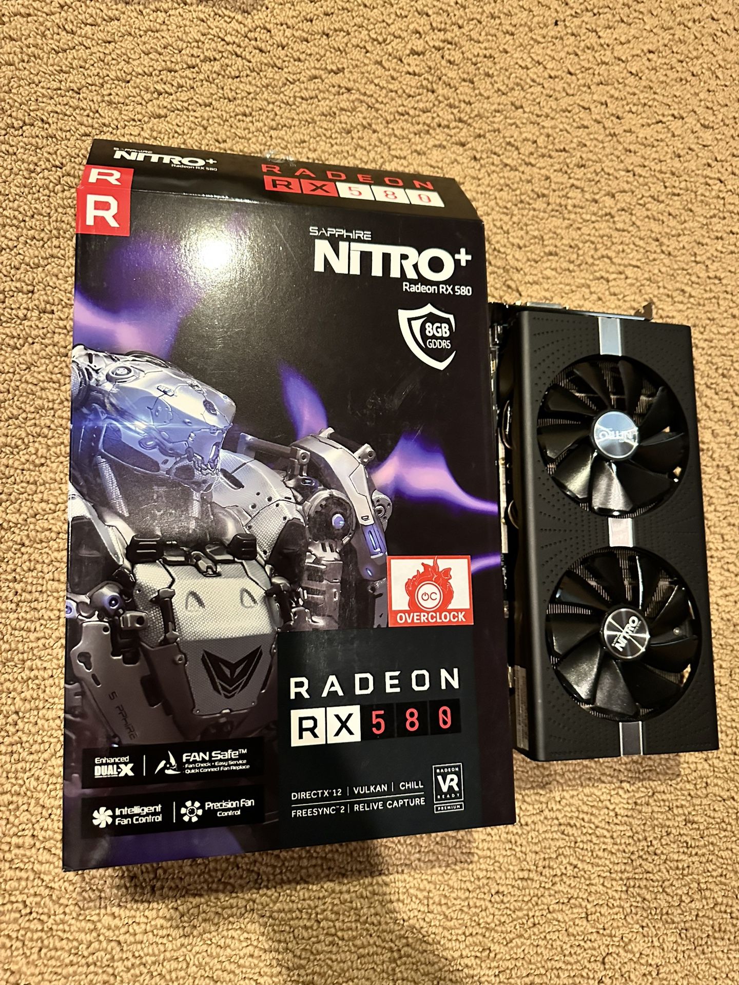 Sapphire Nitro+ RX580 8G Gaming video Card