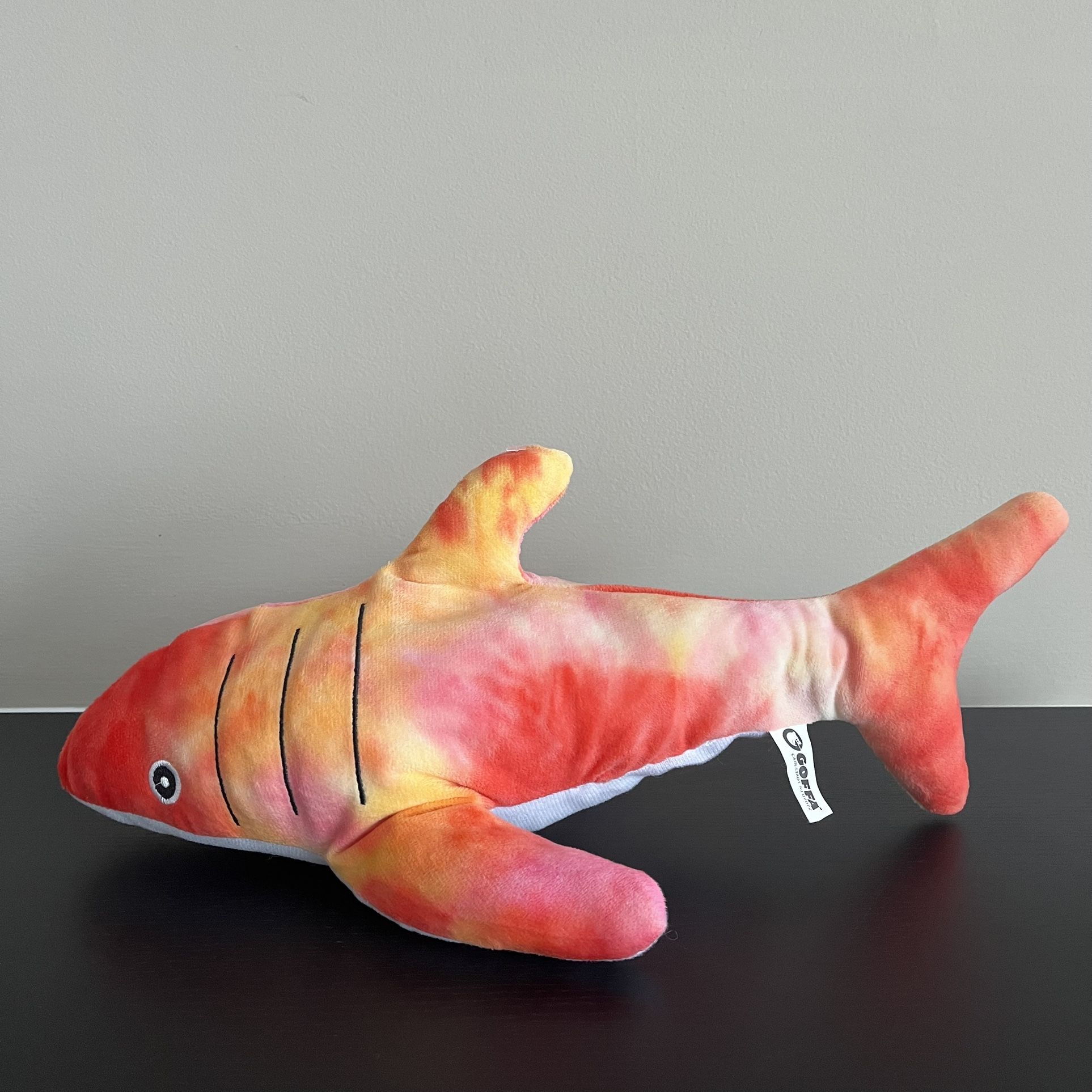 Goffa Shark Plush Tie Dye Embroidered 16 Inch 2024