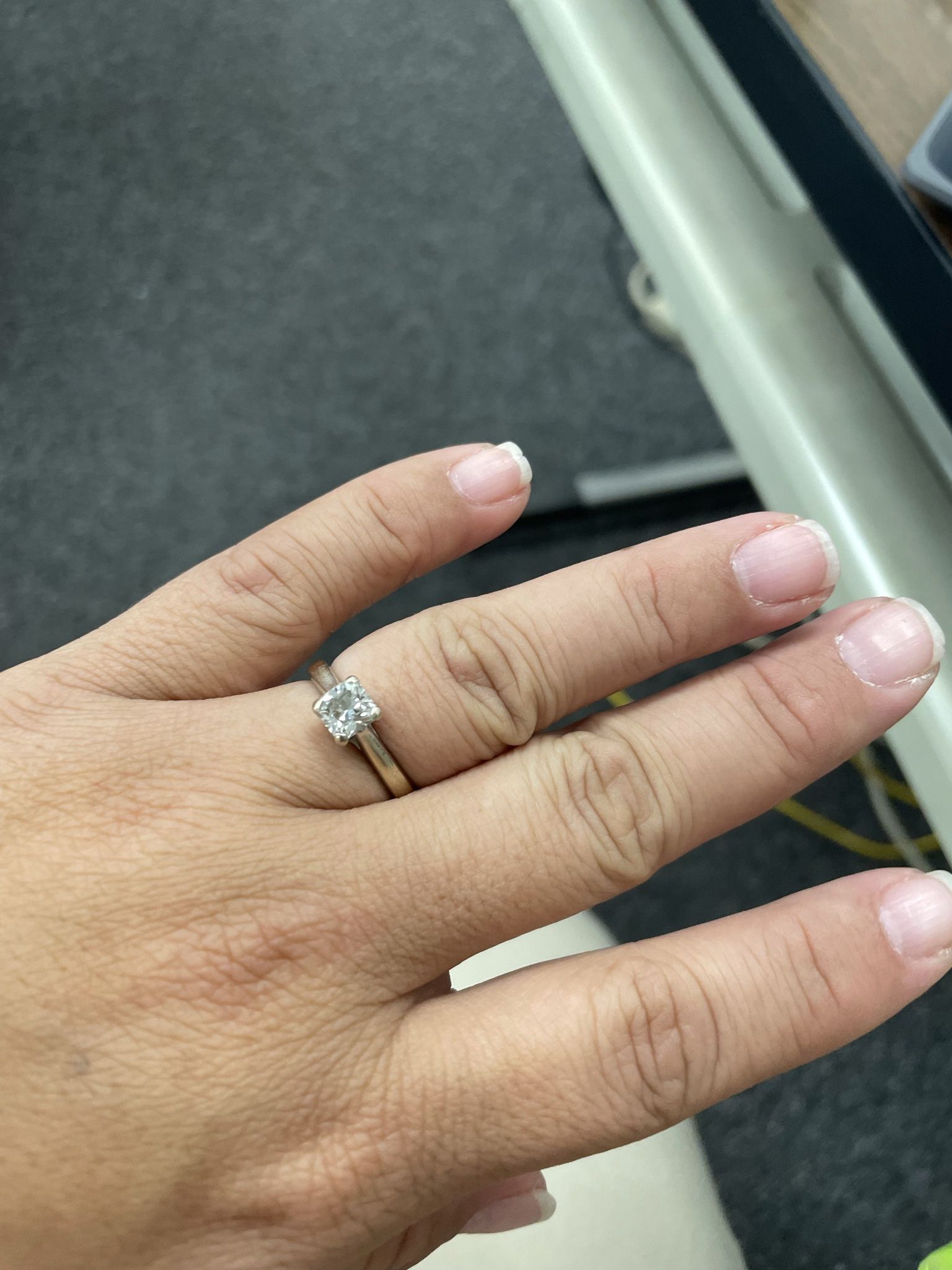 1.16 Princess Cut 18k White Gold Engagement Ring