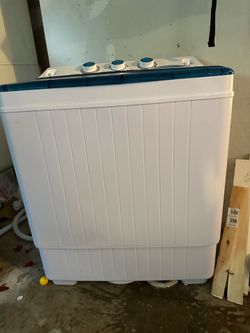 White compact washing machine