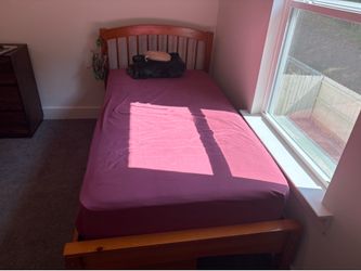 Wood Twin Bed + Mattress