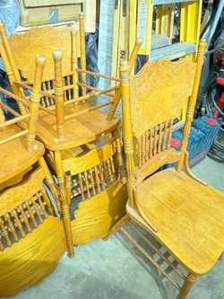 5 wood chairs