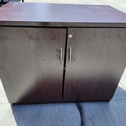 Brown 2 Door Storage Cabinet (Used, Good Condition)