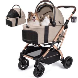 WagvyGo Small Dog Stroller, Pet Stroller for Small Dogs, 5-in-1 Dog Strollers - Fold All in One