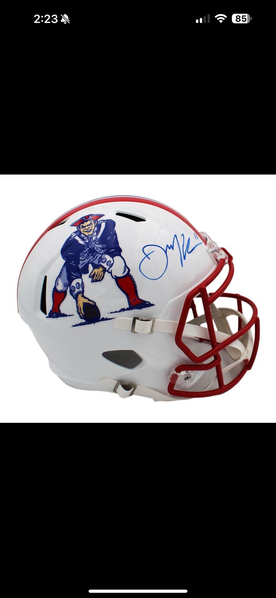 Julian Edelman Signed Patriots Full-Size Throwback Alternate Speed Helmet (JSA)