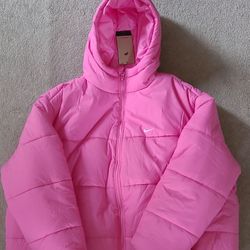 Nike Pink Puffer Jacket with Hood size 1x