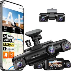 Neideso N900Ultra 360° Dash Cam Front Rear 5 Channel Car Camera, 5GHz WiFi GPS, Night Vision HDR, SUV Truck