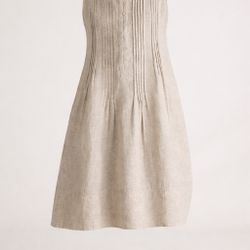 Quince Women 100% European Linen Sleeveless Swing Dress Flax Basic L