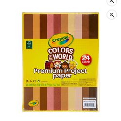 Crayola Construction Paper in Colors of the World, 8.5” x 11”, 24 Colors, Craft Supplies, 48 Pgs, Child