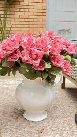 Vintage vase and floral
