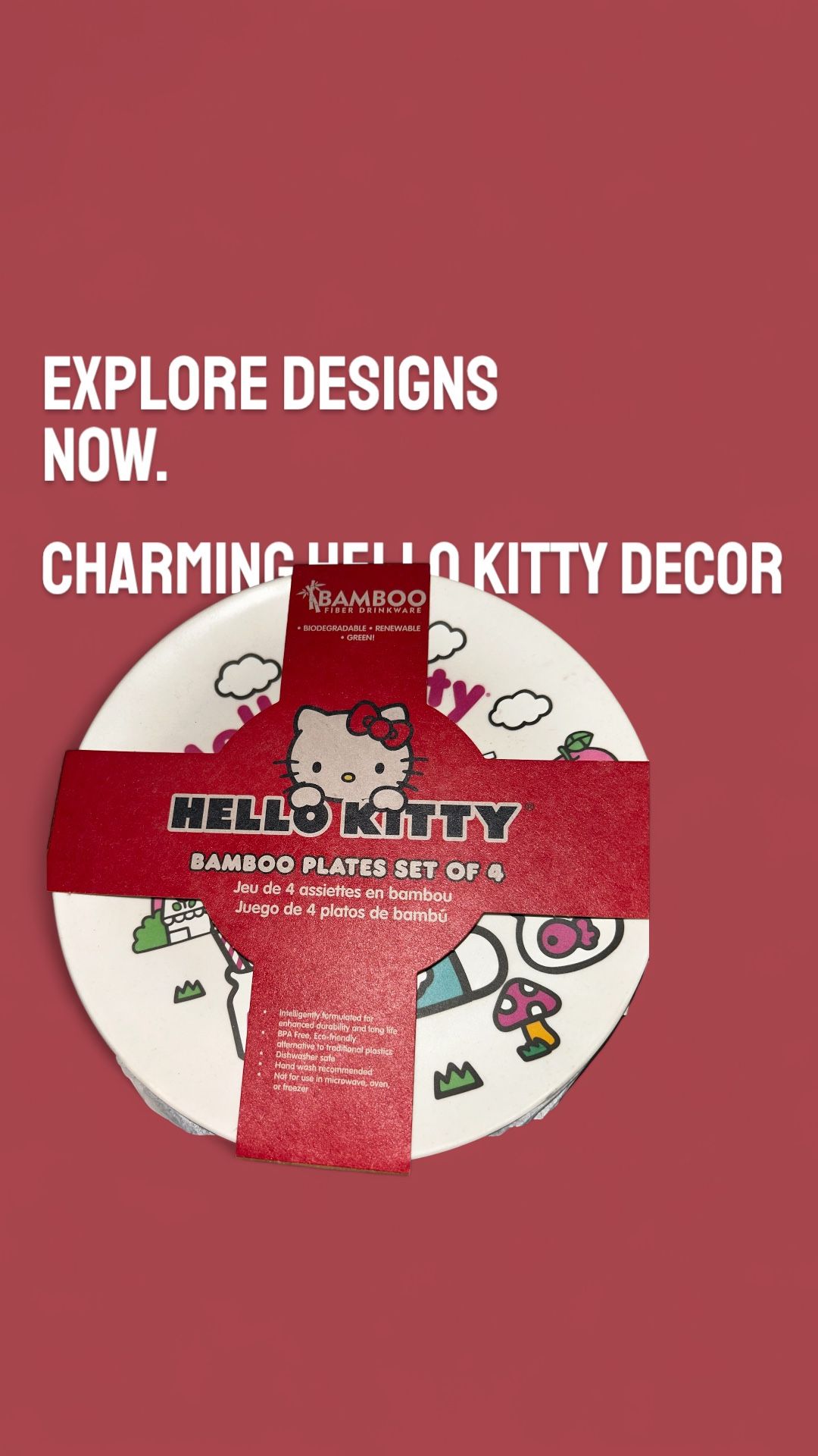 Hello Kitty Plates Set Of 4