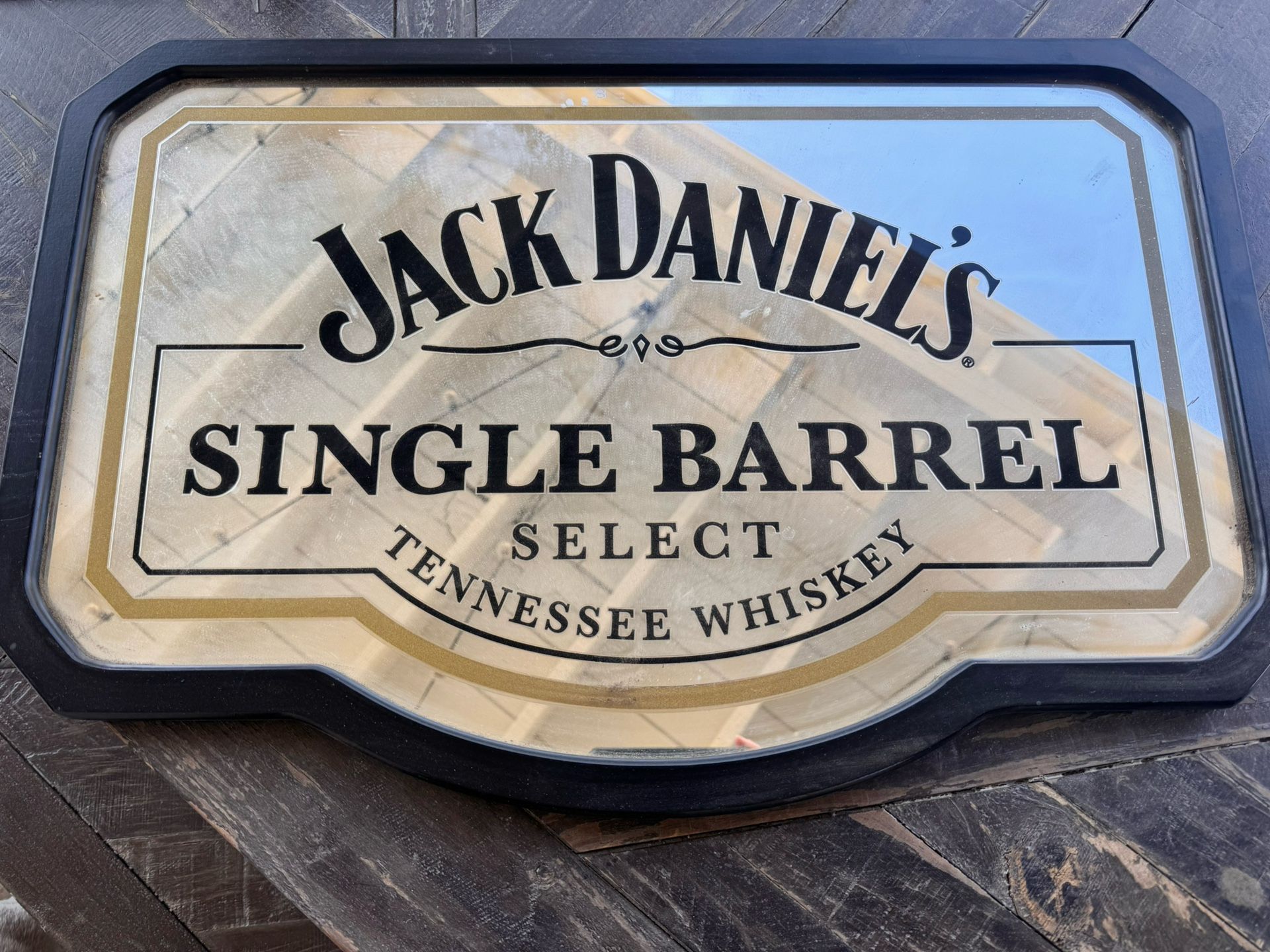 Wood framed Jack Daniels Mirrored Bar Sign
