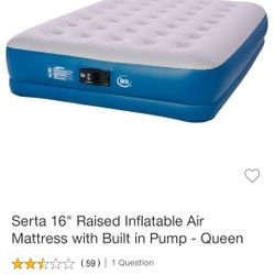 Inflatable Air Mattress (16" Queen With Pump)