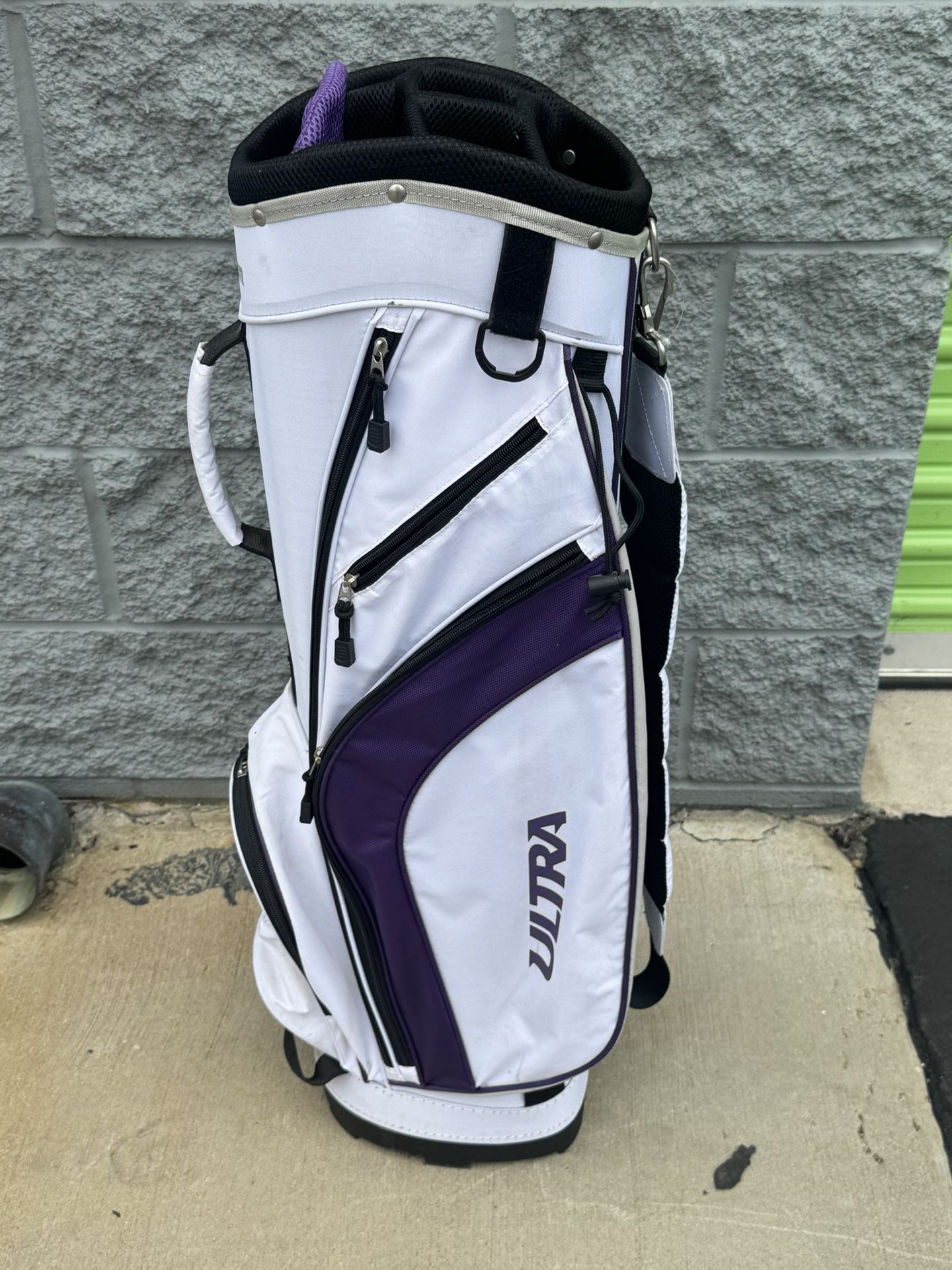 Wilson Ultra Carry Cart Bag White And Purple, 7 Way top golf bag golf club