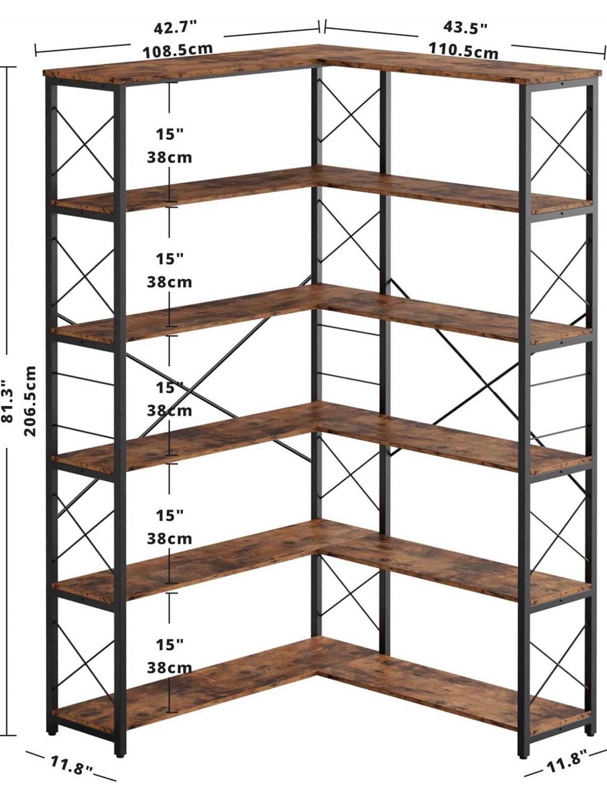 Shelf Corner Bookcase 