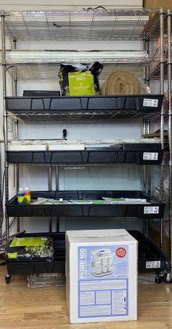 Gardening Grow Lights Bulbs Rack Trays Micro green Seeds Soil  Water Osmosis Machine