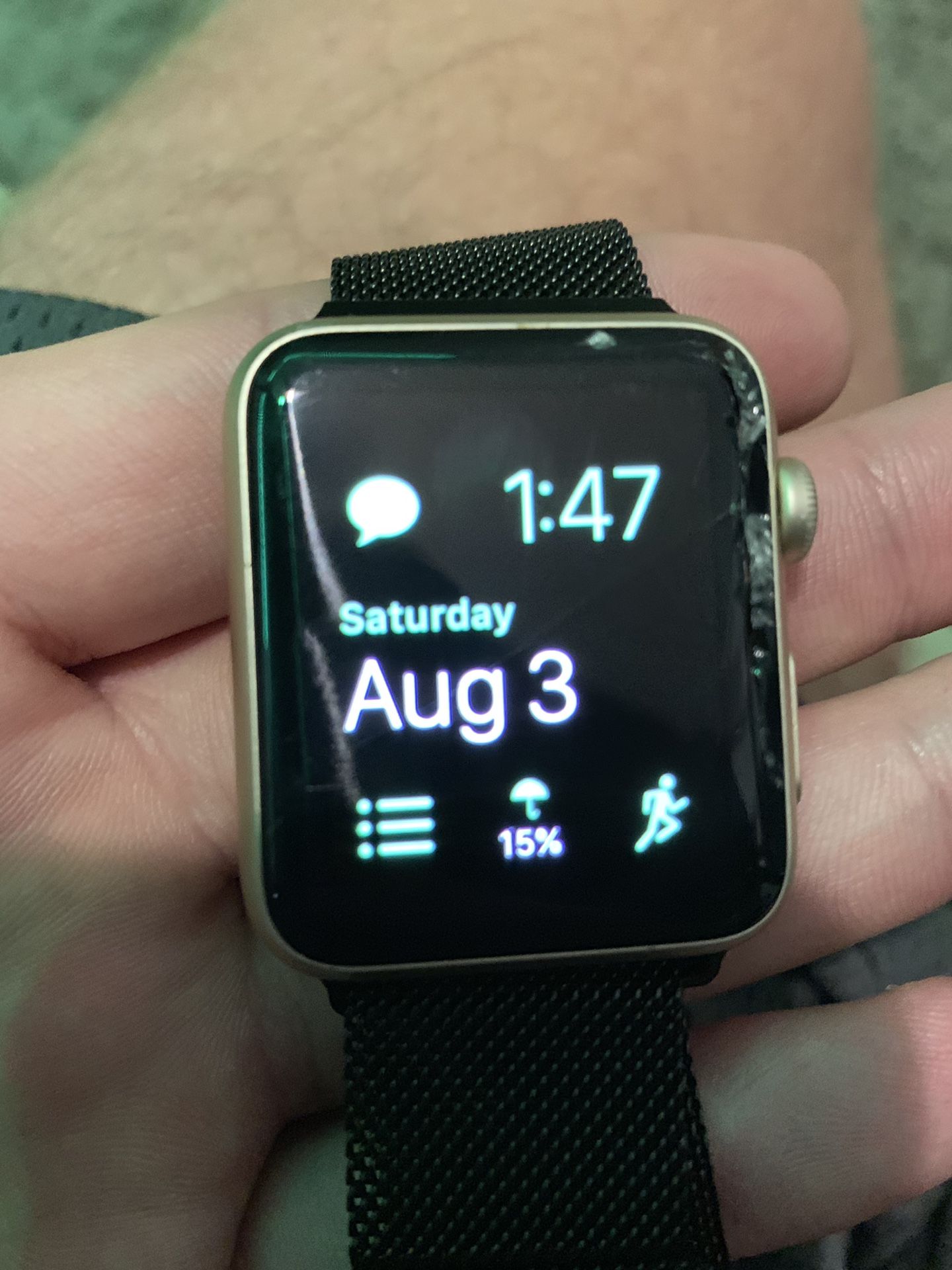 Series 1 Apple Watch cracked screen. Still works